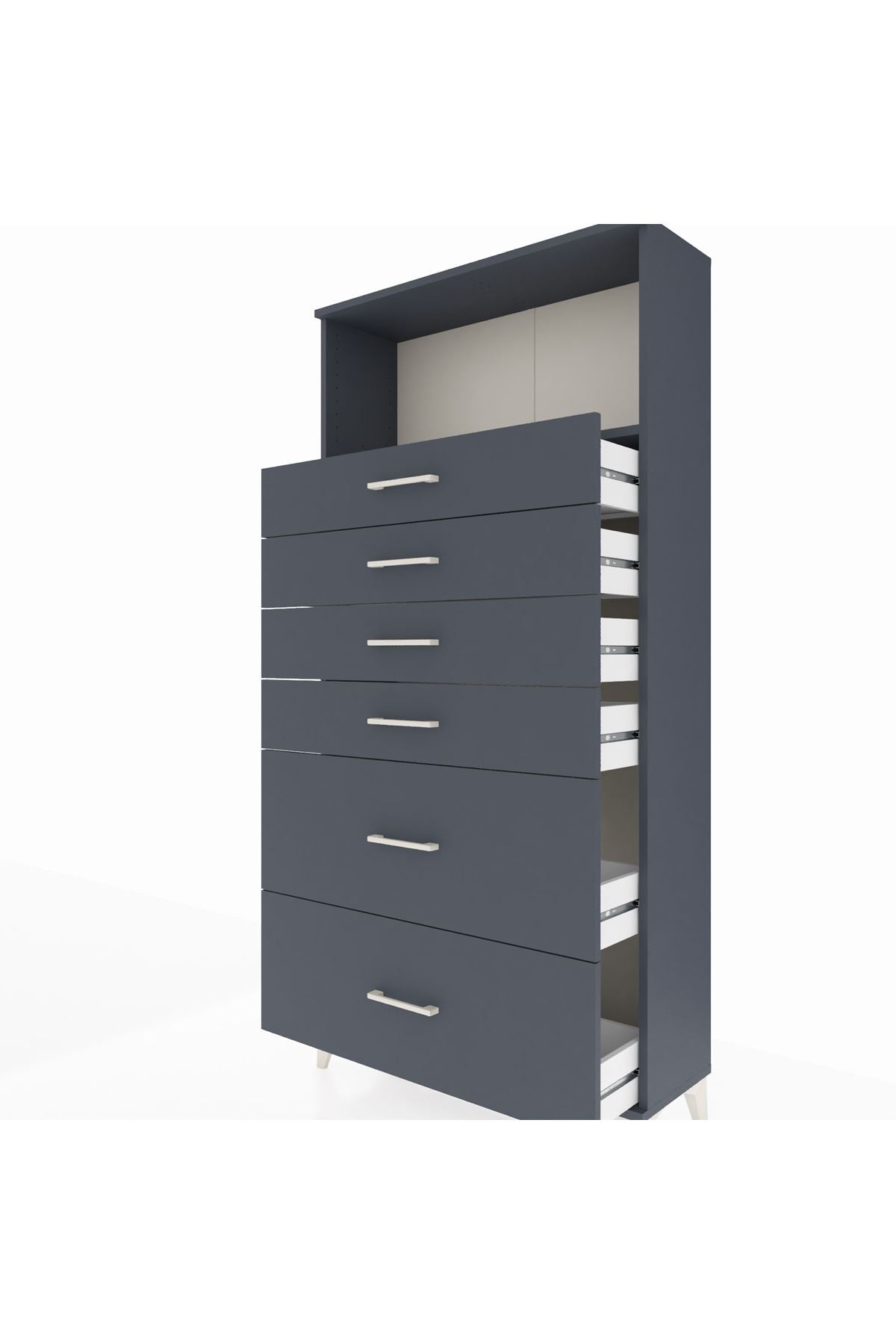 Arges Dolap Tek Raflı 6 Çekmeceli 88x30x182 - S24M045V5A