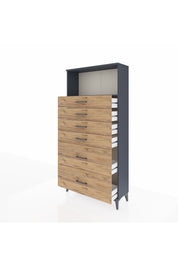 Arges Dolap Tek Raflı 6 Çekmeceli 88x30x182 - S24M045V6A