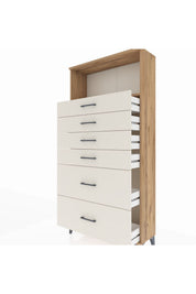 Arges Dolap Tek Raflı 6 Çekmeceli 88x30x182 - S24M045V7A