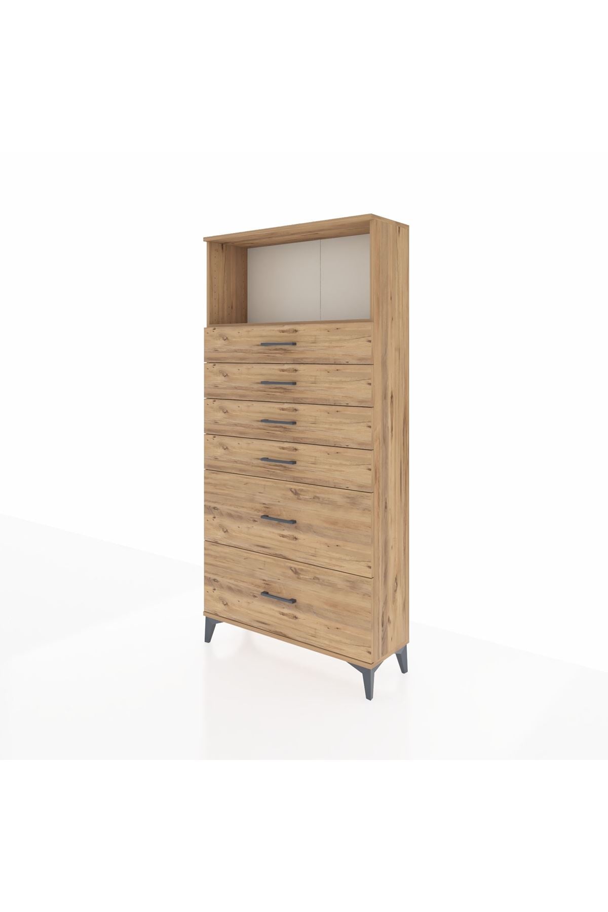 Arges Dolap Tek Raflı 6 Çekmeceli 88x30x182 - S24M045V9A