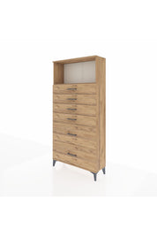 Arges Dolap Tek Raflı 6 Çekmeceli 88x30x182 - S24M045V9A