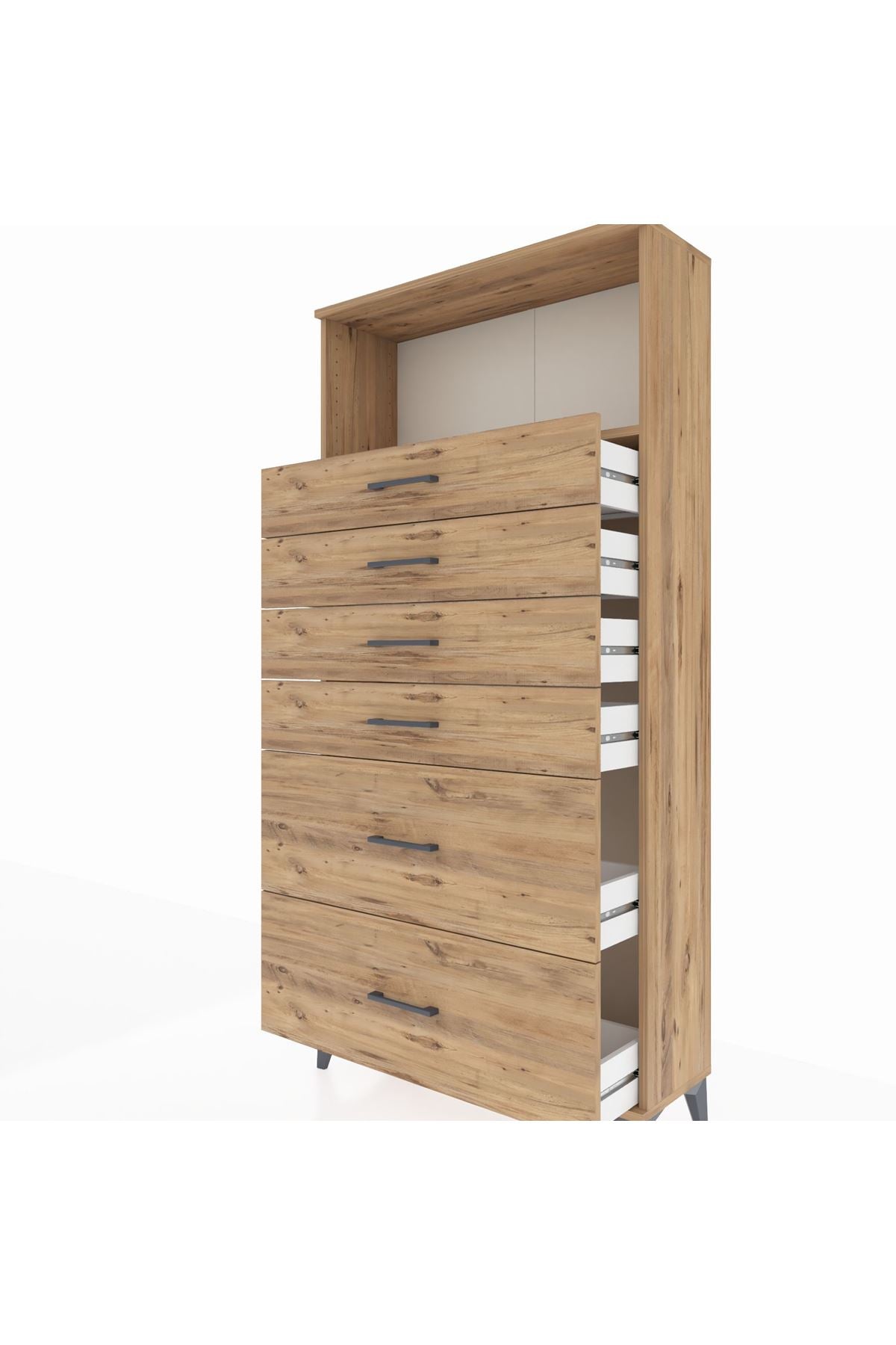 Arges Dolap Tek Raflı 6 Çekmeceli 88x30x182 - S24M045V9A
