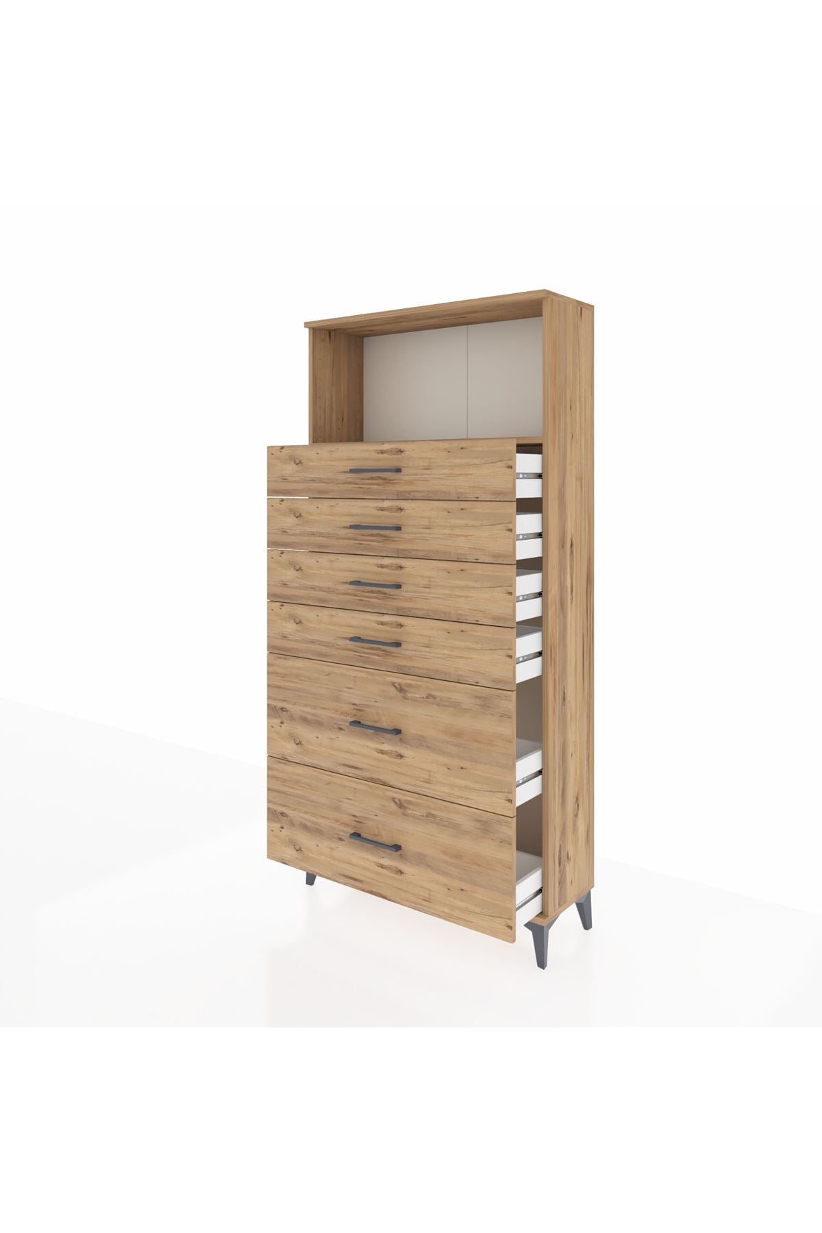 Arges Dolap Tek Raflı 6 Çekmeceli 88x30x182 - S24M045V9A