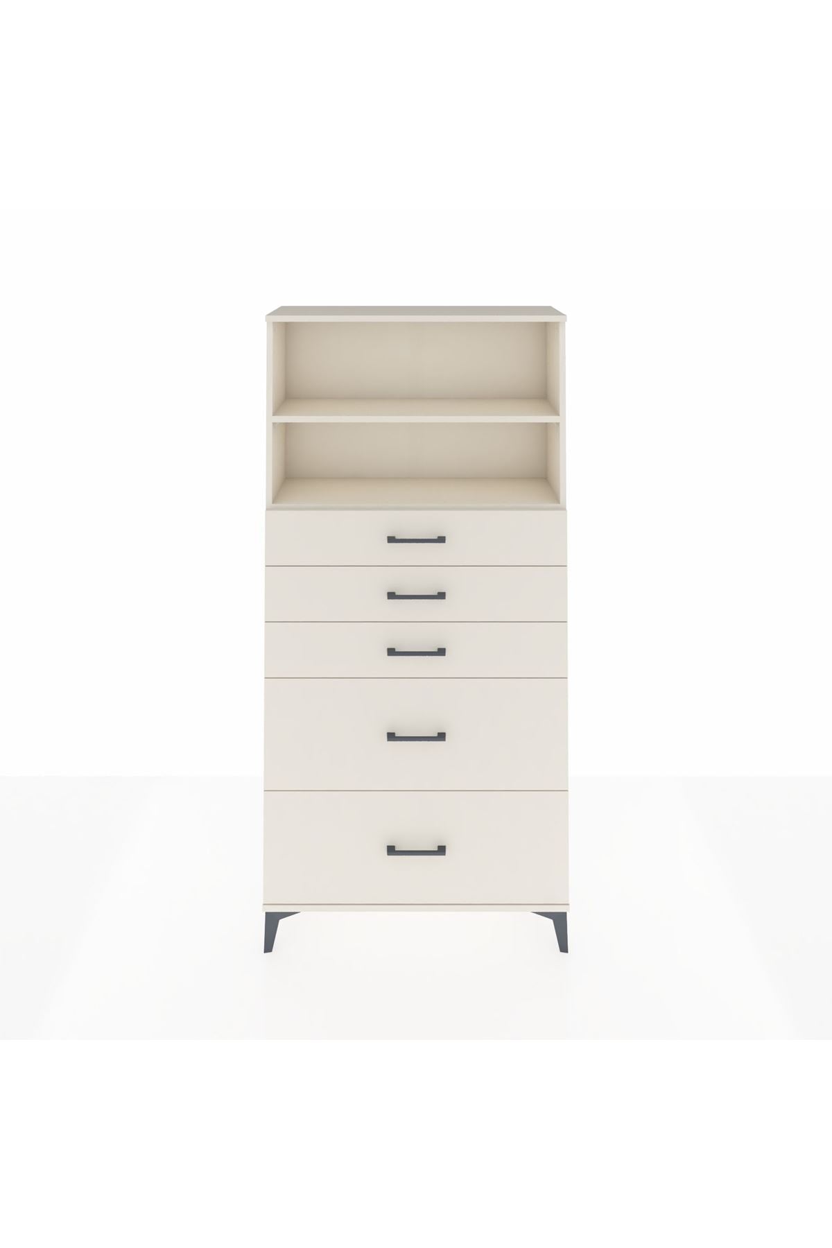 Arges Dolap 2 Raflı 5 Çekmeceli 88x30x182 - S24M046V1A