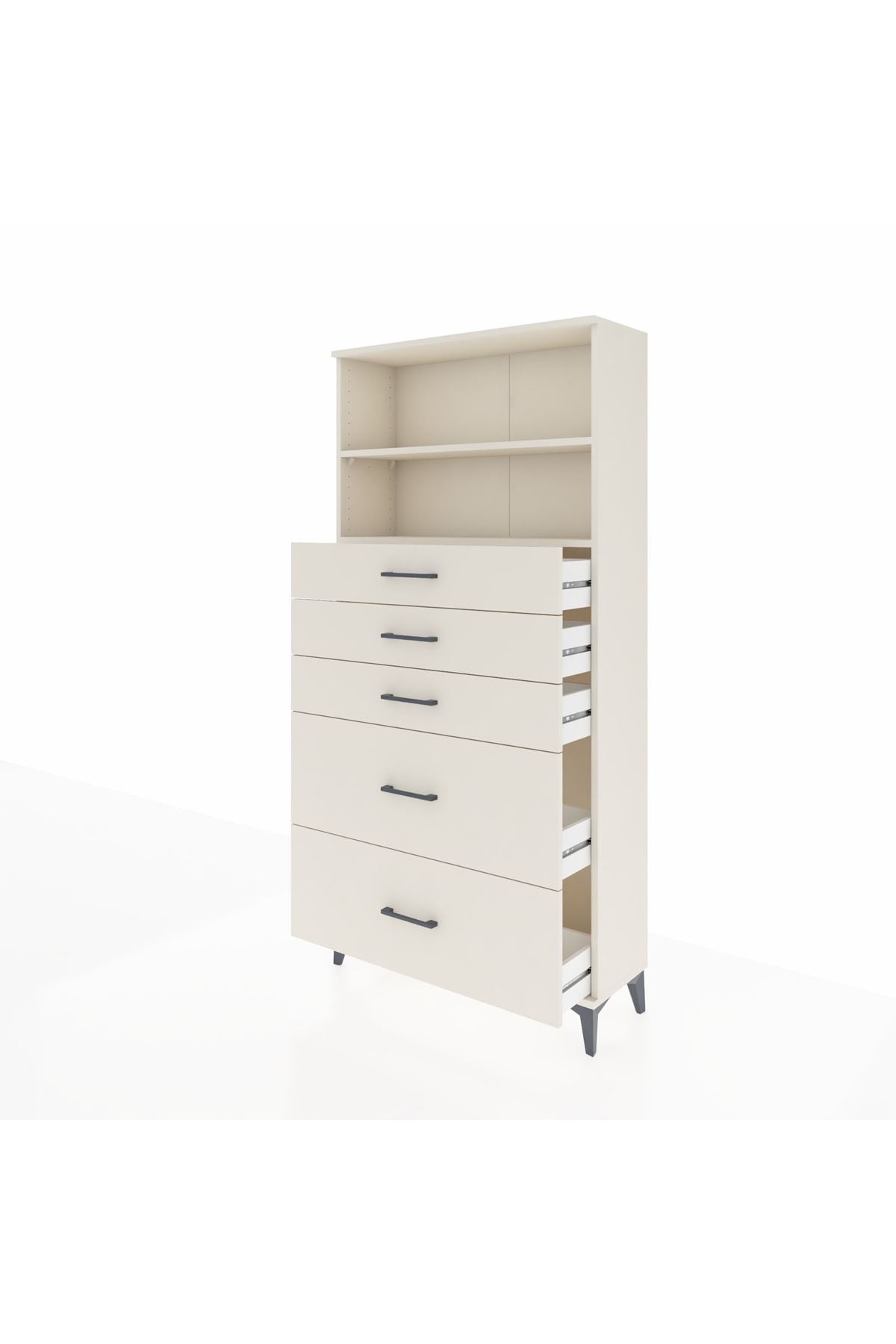 Arges Dolap 2 Raflı 5 Çekmeceli 88x30x182 - S24M046V1A