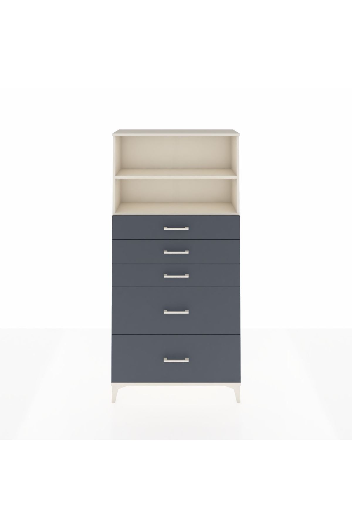 Arges Dolap 2 Raflı 5 Çekmeceli 88x30x182 - S24M046V2A