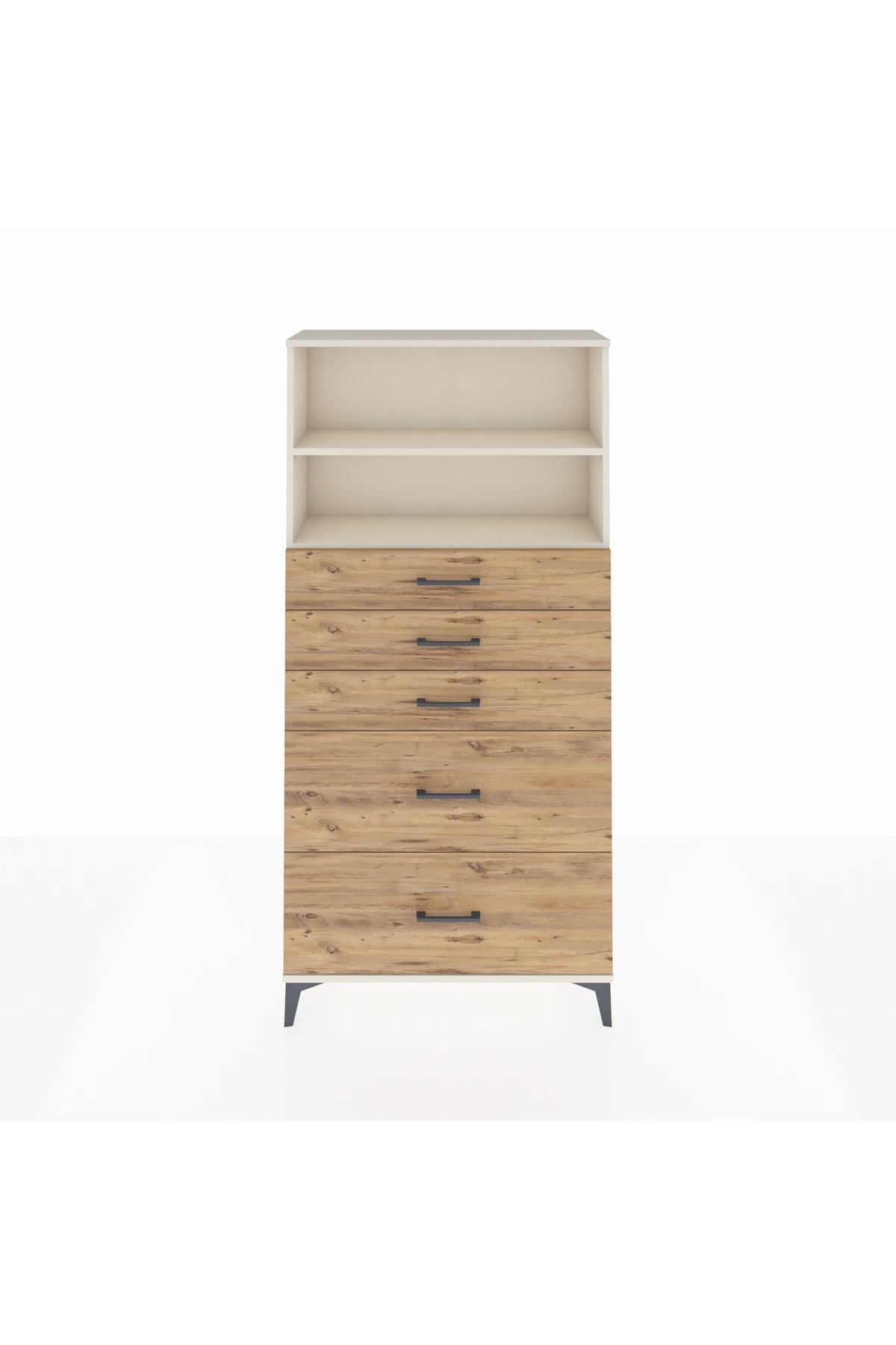 Arges Dolap 2 Raflı 5 Çekmeceli 88x30x182 - S24M046V3A