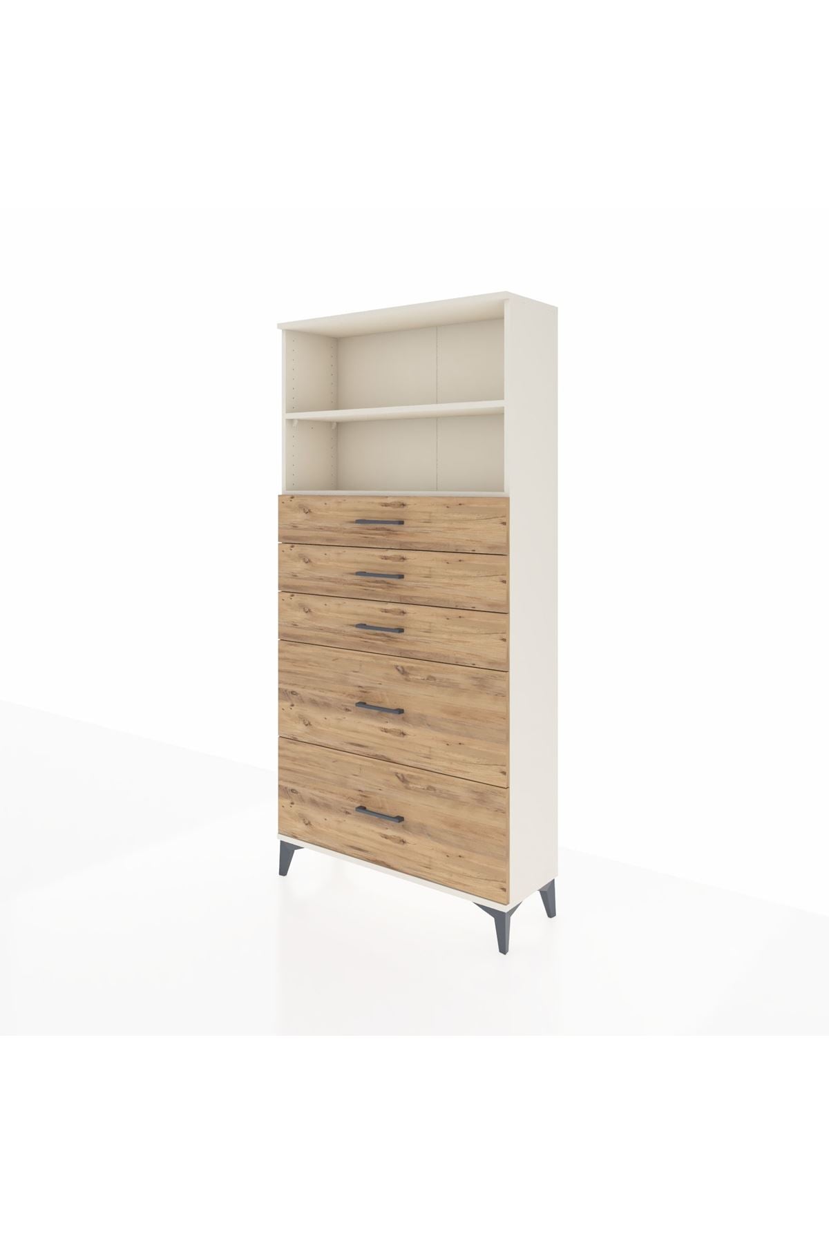 Arges Dolap 2 Raflı 5 Çekmeceli 88x30x182 - S24M046V3A