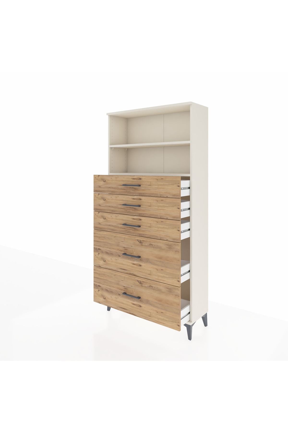 Arges Dolap 2 Raflı 5 Çekmeceli 88x30x182 - S24M046V3A