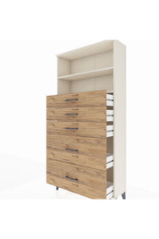 Arges Dolap 2 Raflı 5 Çekmeceli 88x30x182 - S24M046V3A