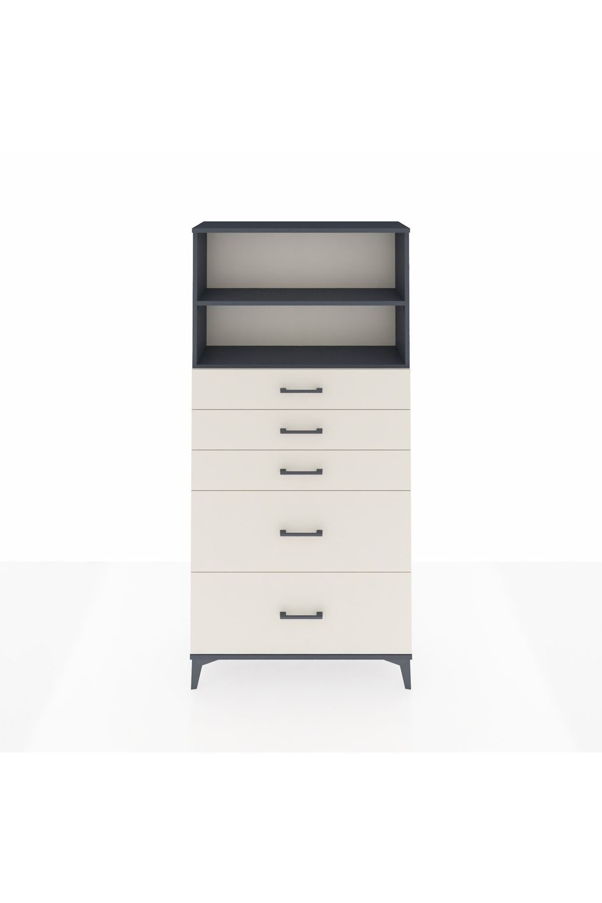 Arges Dolap 2 Raflı 5 Çekmeceli 88x30x182 - S24M046V4A
