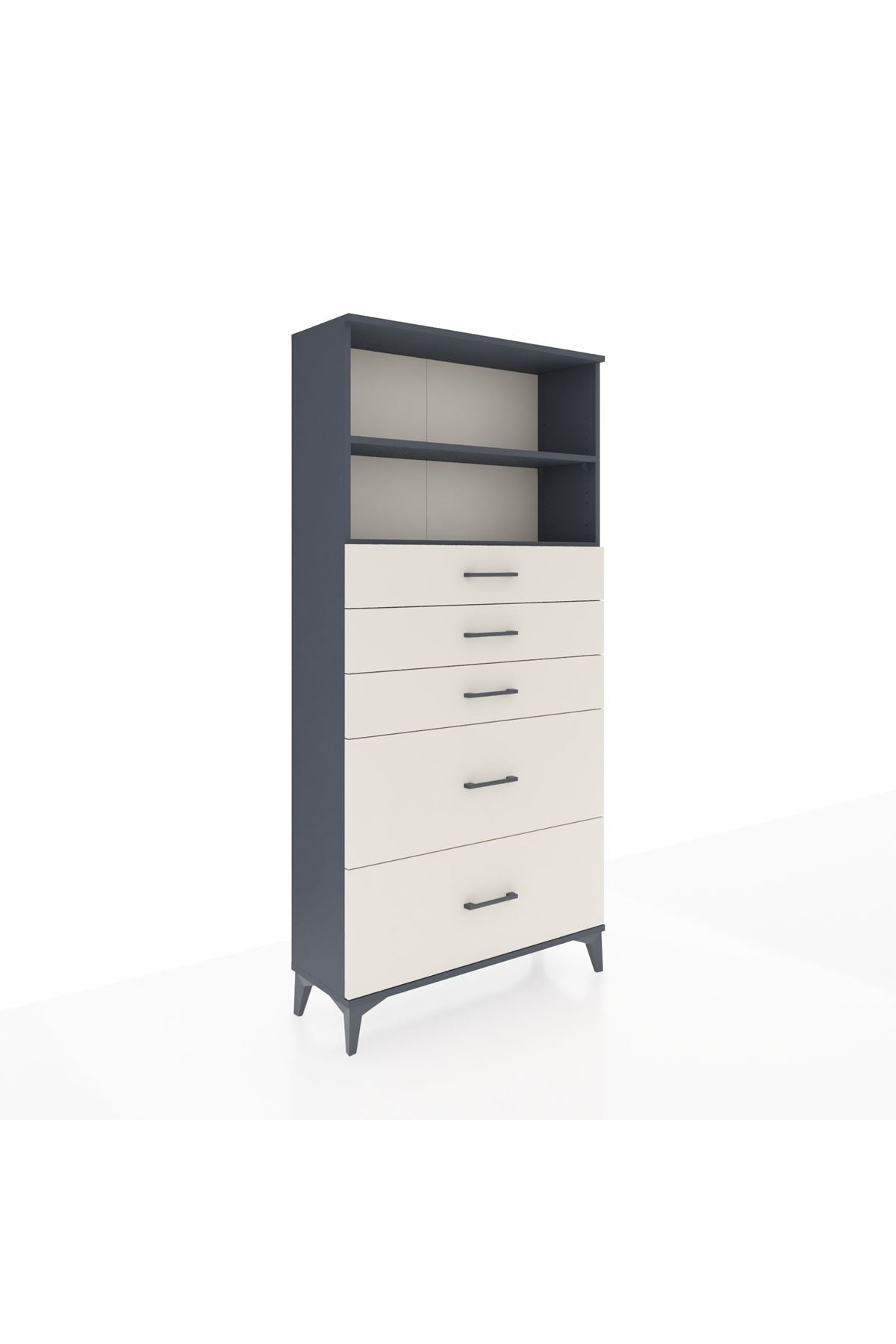 Arges Dolap 2 Raflı 5 Çekmeceli 88x30x182 - S24M046V4A