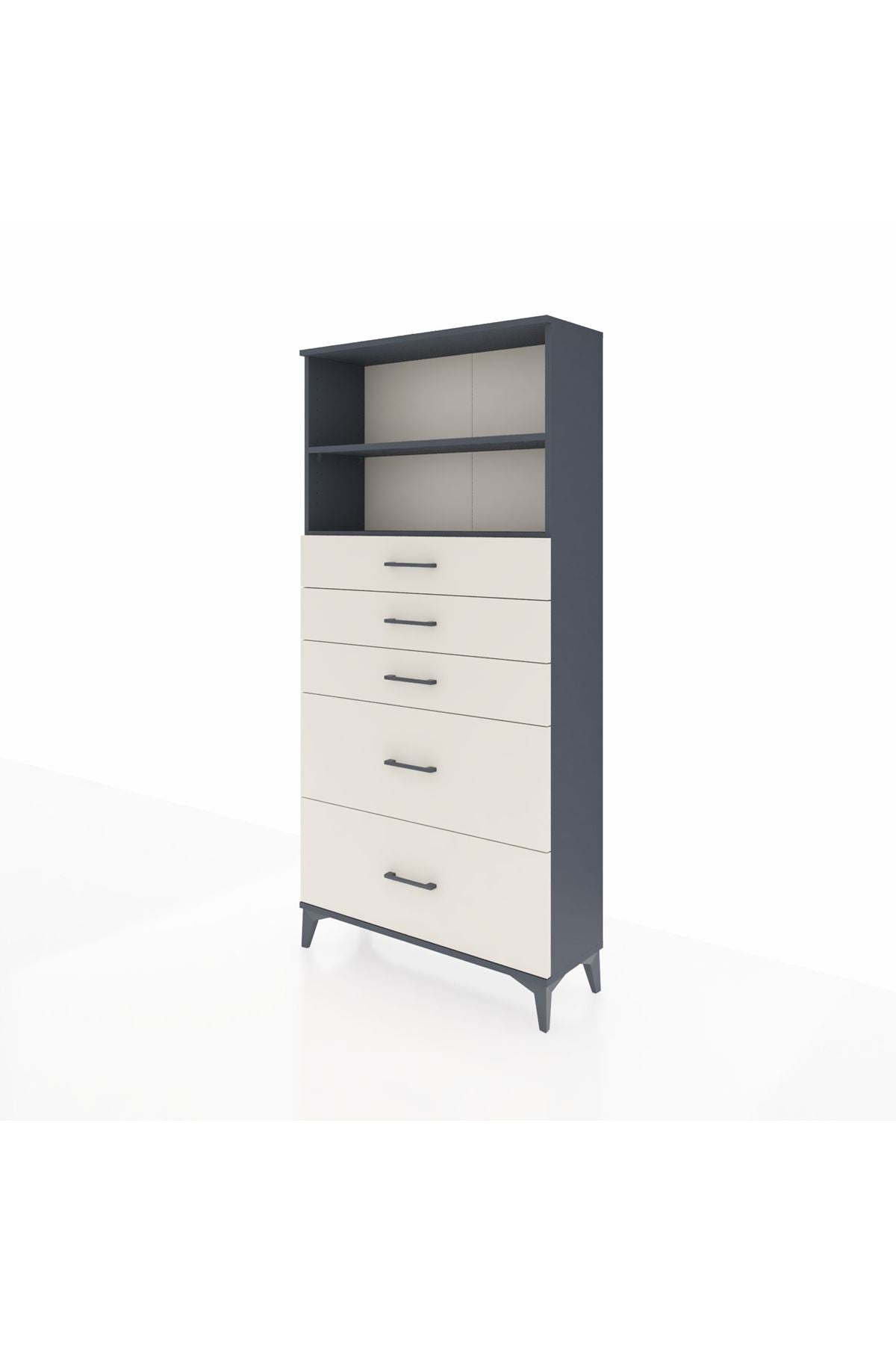 Arges Dolap 2 Raflı 5 Çekmeceli 88x30x182 - S24M046V4A