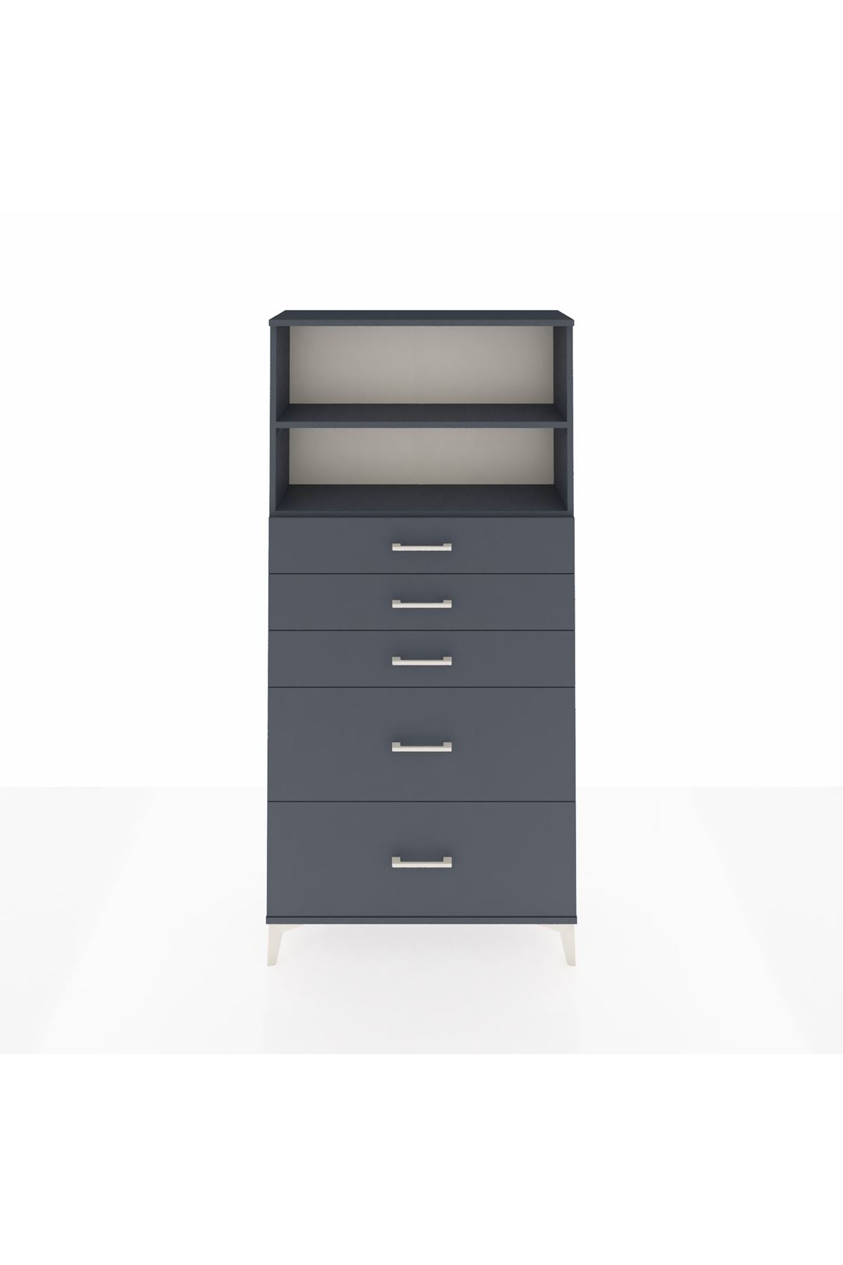 Arges Dolap 2 Raflı 5 Çekmeceli 88x30x182 - S24M046V5A