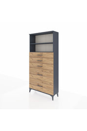 Arges Dolap 2 Raflı 5 Çekmeceli 88x30x182 - S24M046V6A