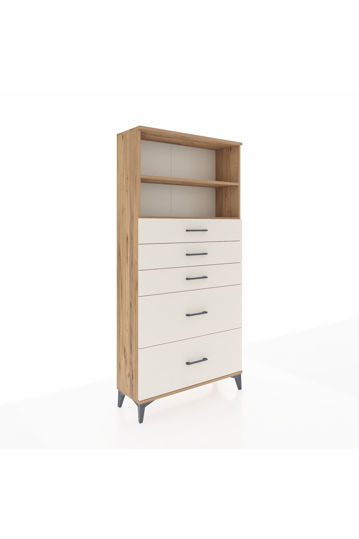 Arges Dolap 2 Raflı 5 Çekmeceli 88x30x182 - S24M046V7A