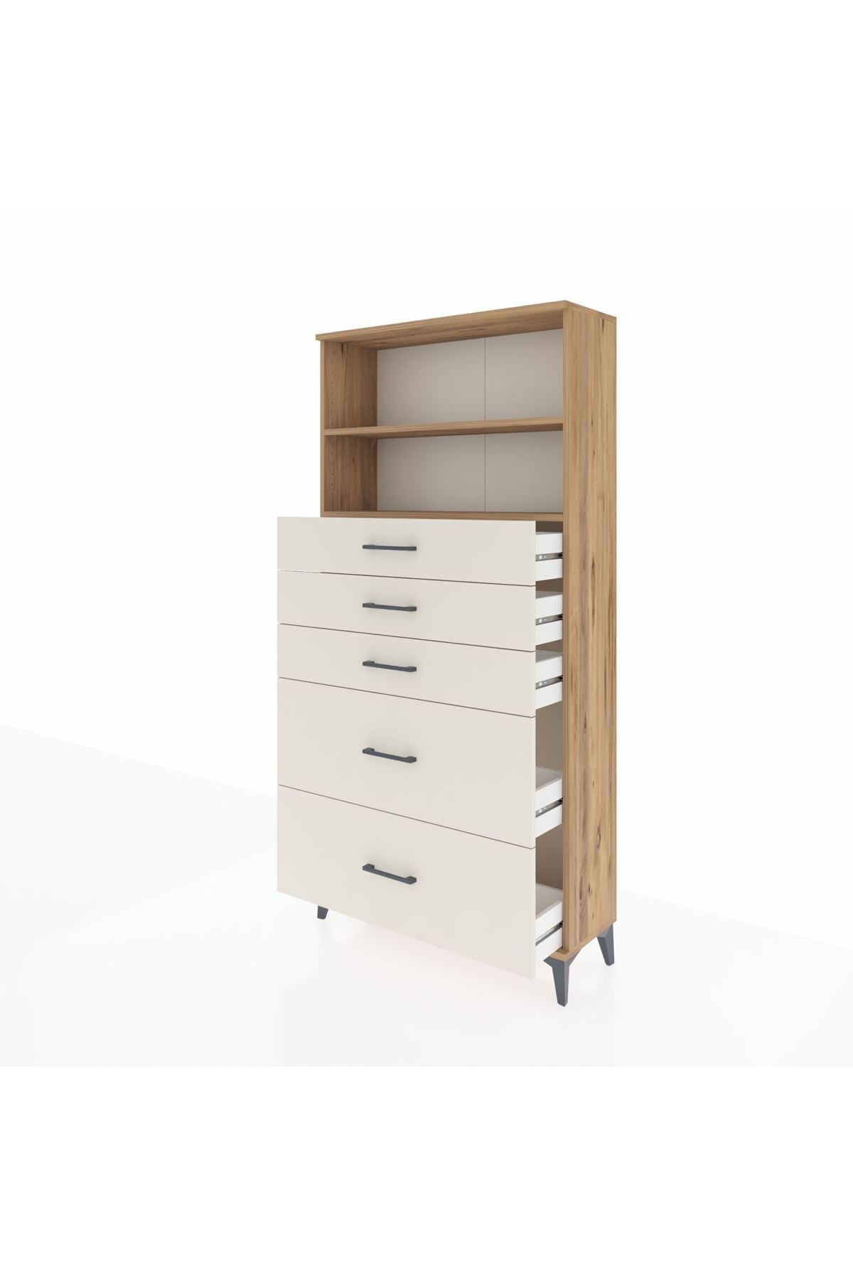 Arges Dolap 2 Raflı 5 Çekmeceli 88x30x182 - S24M046V7A