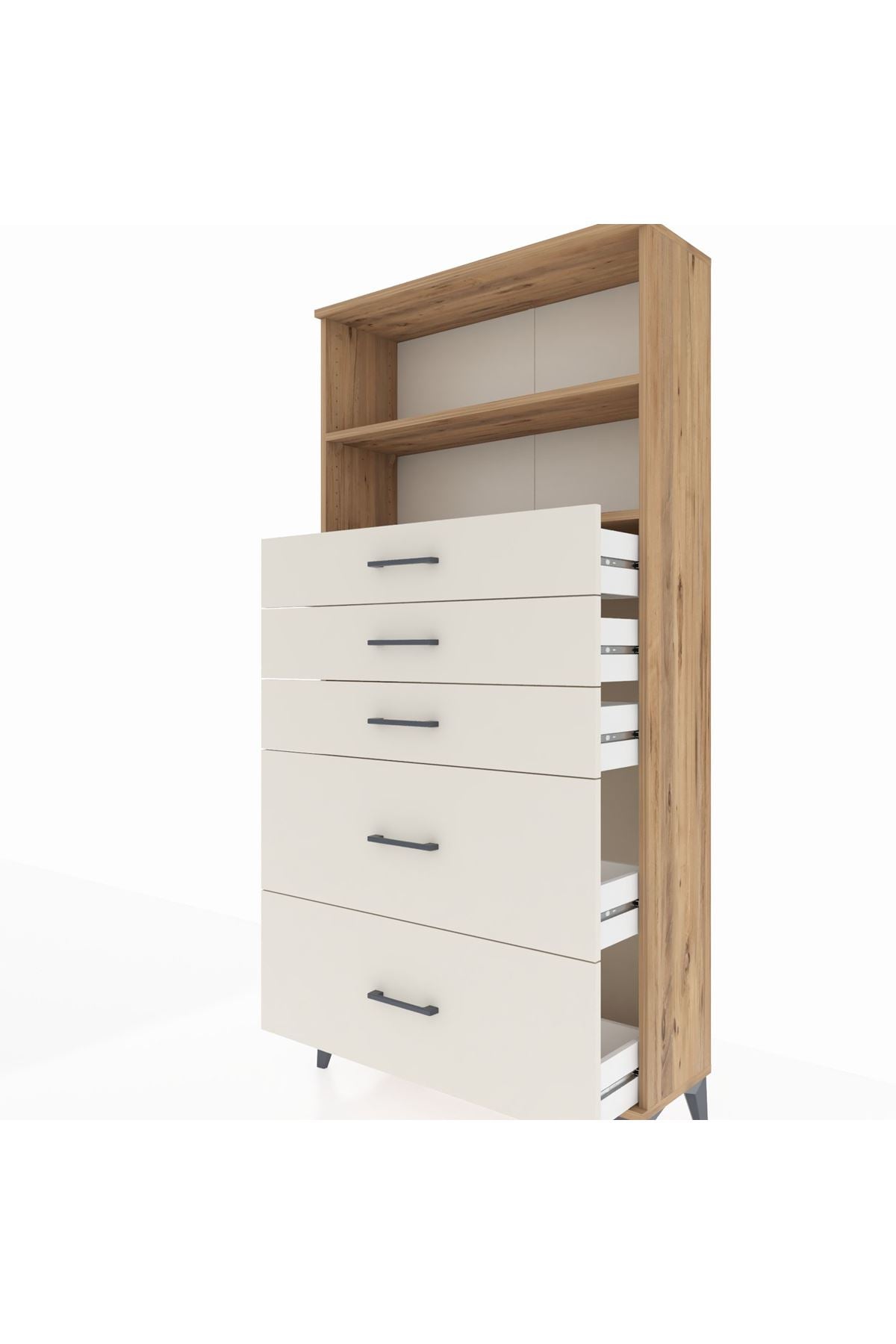 Arges Dolap 2 Raflı 5 Çekmeceli 88x30x182 - S24M046V7A