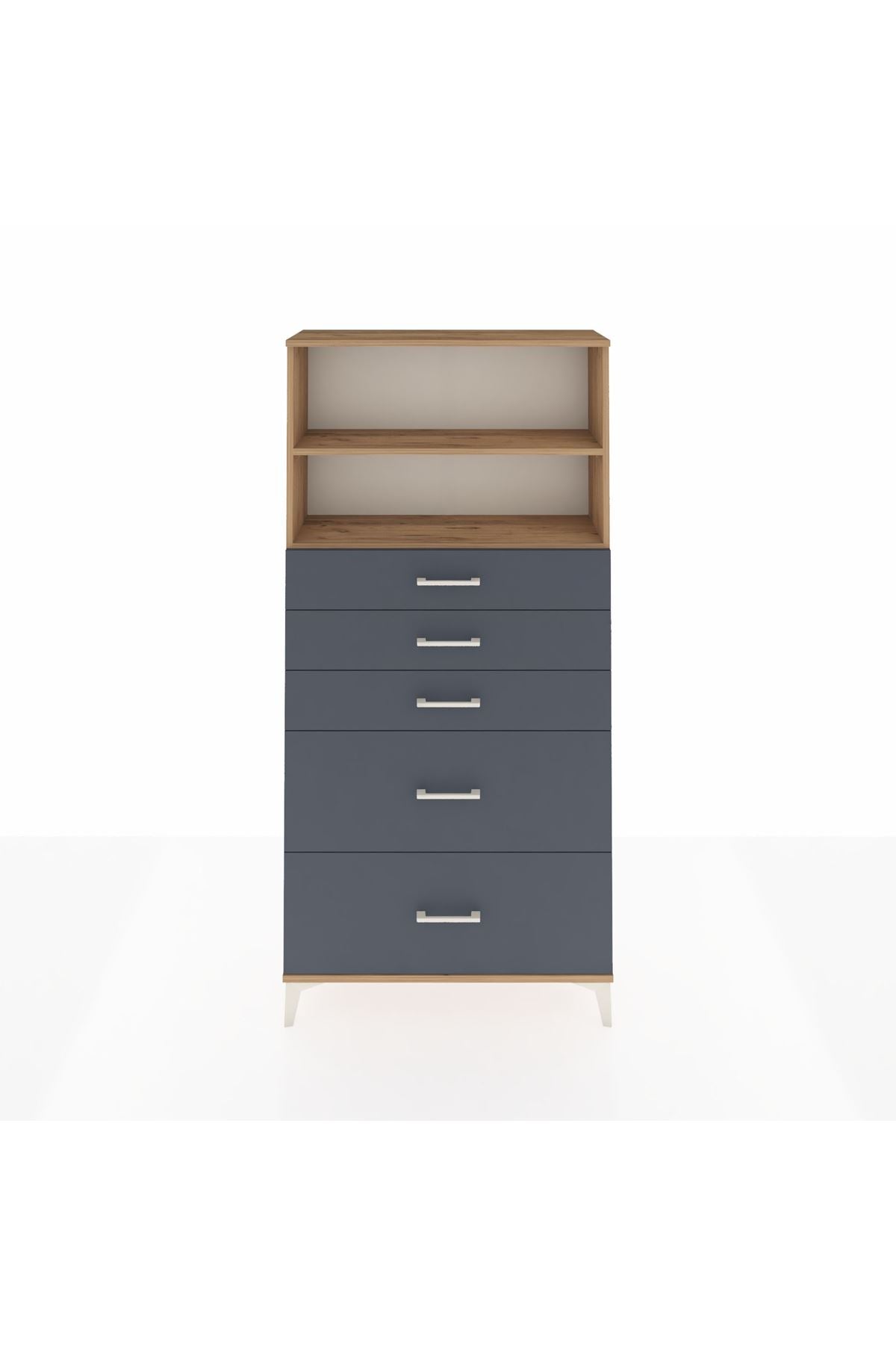 Arges Dolap 2 Raflı 5 Çekmeceli 88x30x182 - S24M046V8A