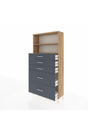 Arges Dolap 2 Raflı 5 Çekmeceli 88x30x182 - S24M046V8A