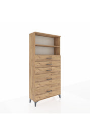 Arges Dolap 2 Raflı 5 Çekmeceli 88x30x182 - S24M046V9A