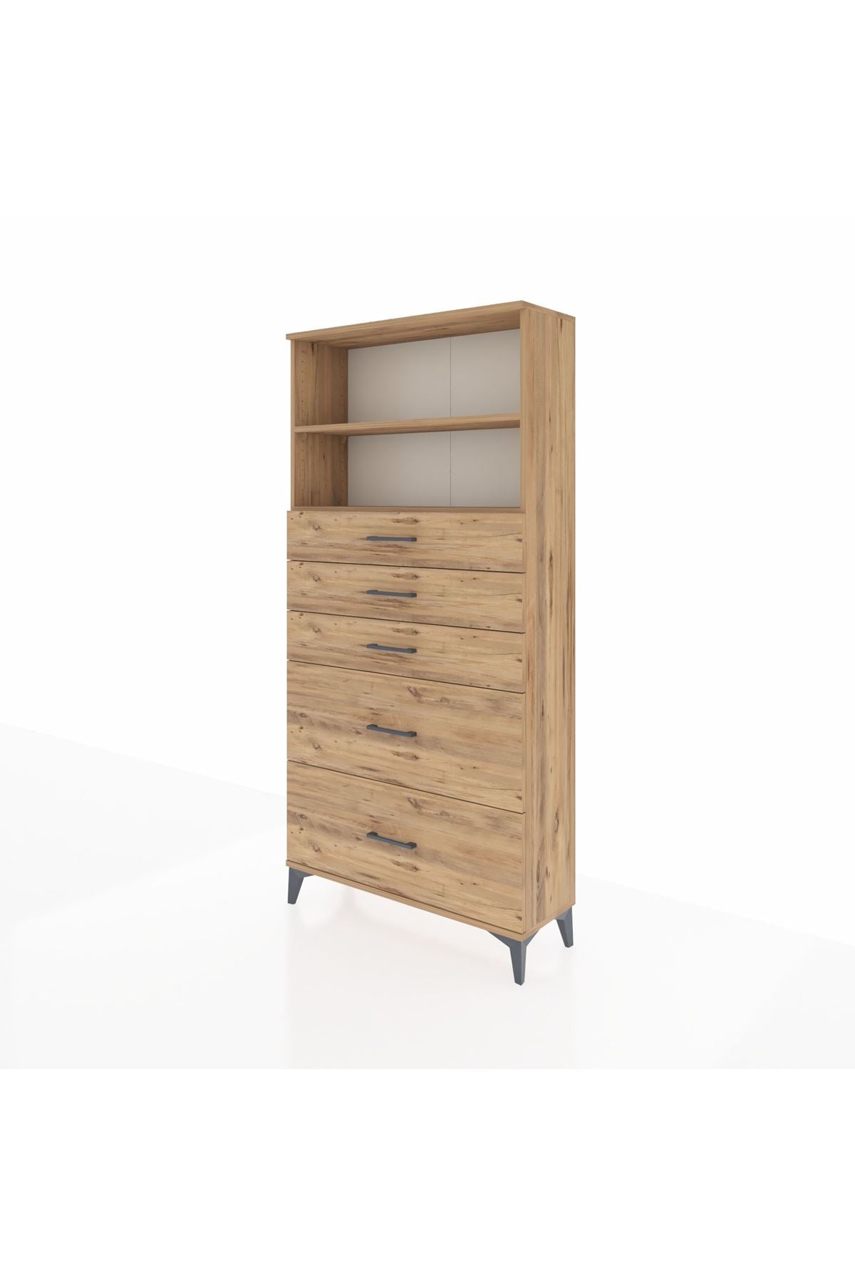 Arges Dolap 2 Raflı 5 Çekmeceli 88x30x182 - S24M046V9A