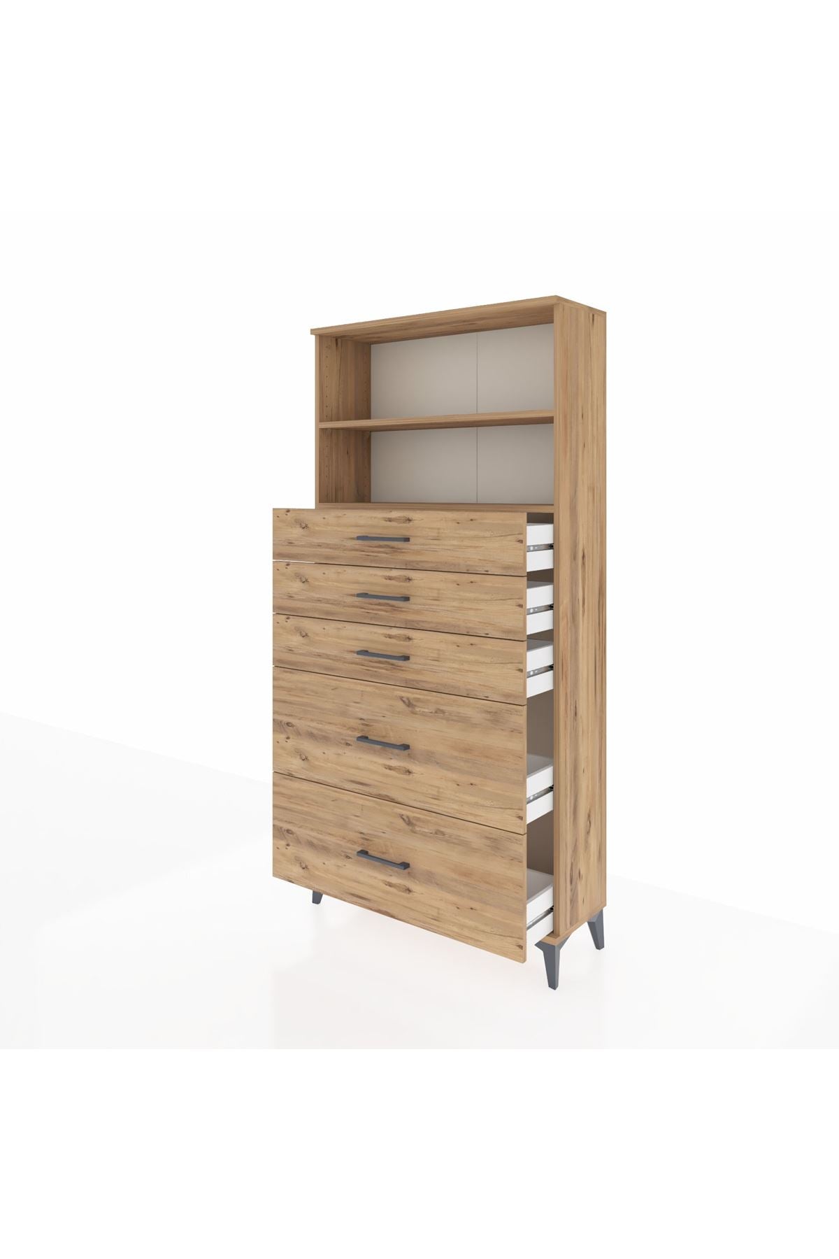 Arges Dolap 2 Raflı 5 Çekmeceli 88x30x182 - S24M046V9A