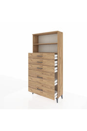 Arges Dolap 2 Raflı 5 Çekmeceli 88x30x182 - S24M046V9A