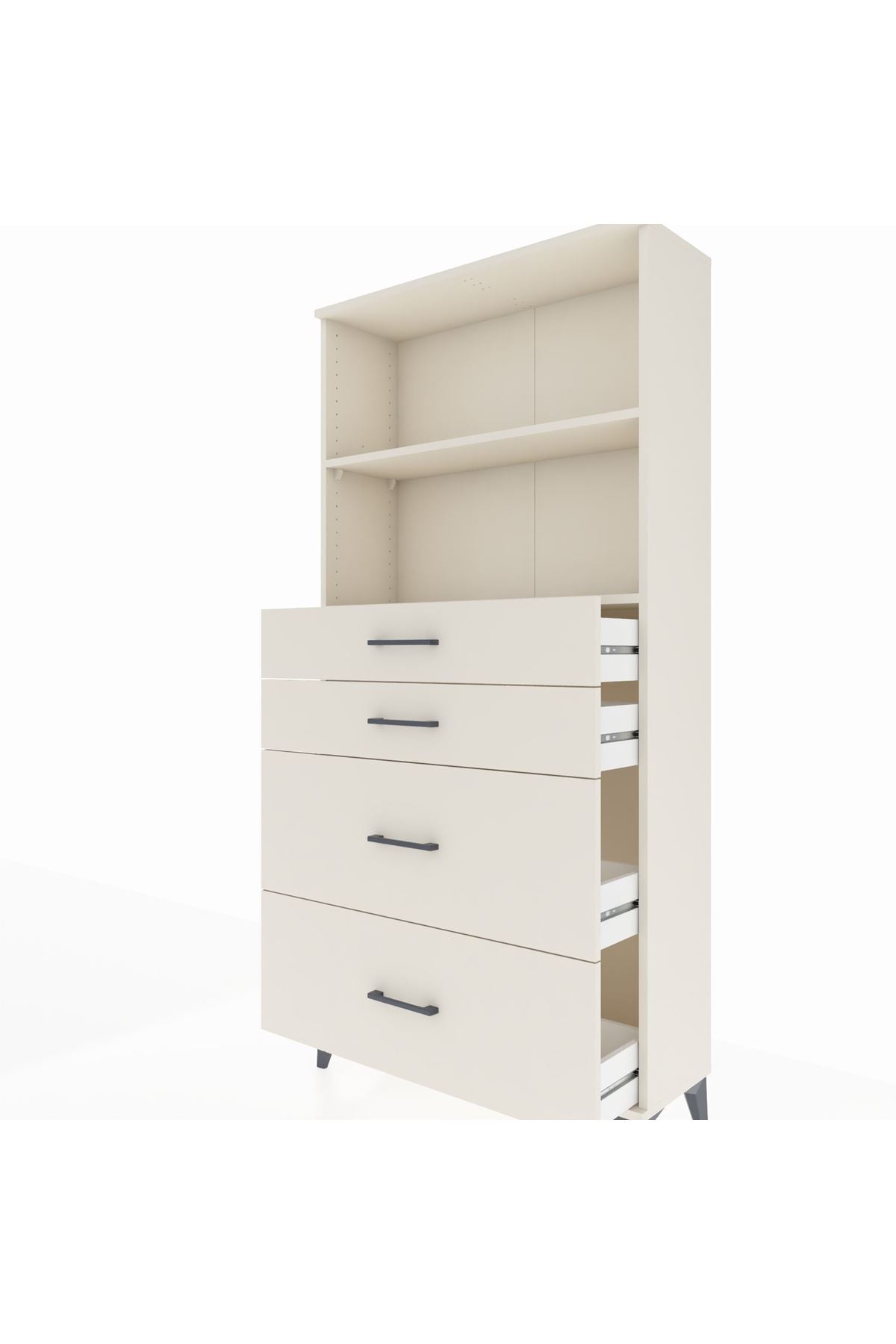 Arges Dolap 2 Raflı 4 Çekmeceli 88x30x182 - S24M047V1A