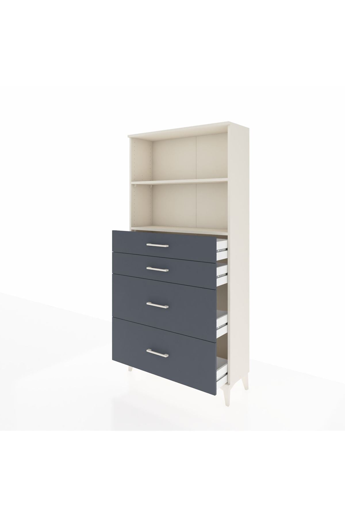 Arges Dolap 2 Raflı 4 Çekmeceli 88x30x182 - S24M047V2A