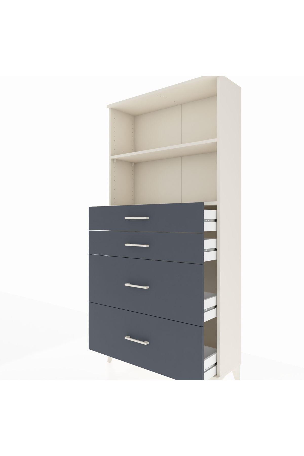 Arges Dolap 2 Raflı 4 Çekmeceli 88x30x182 - S24M047V2A