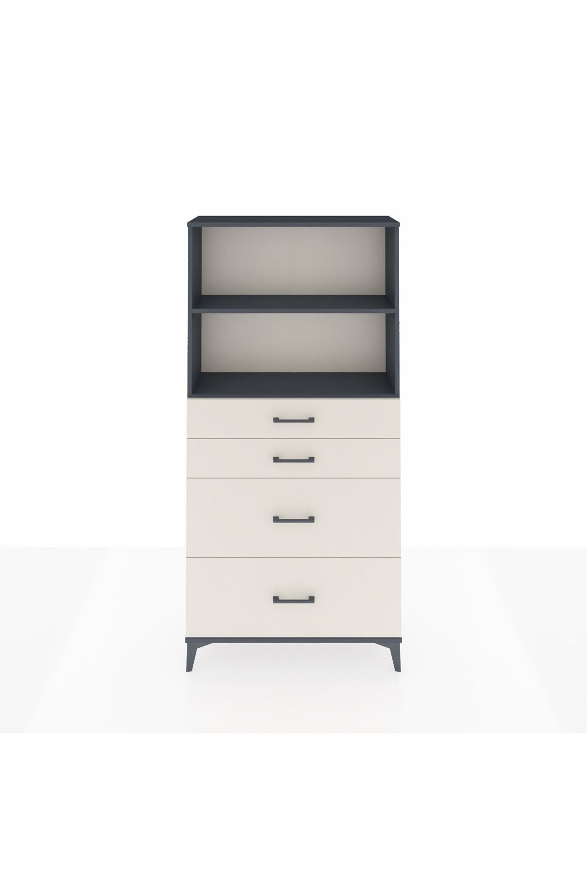 Arges Dolap 2 Raflı 4 Çekmeceli 88x30x182 - S24M047V4A