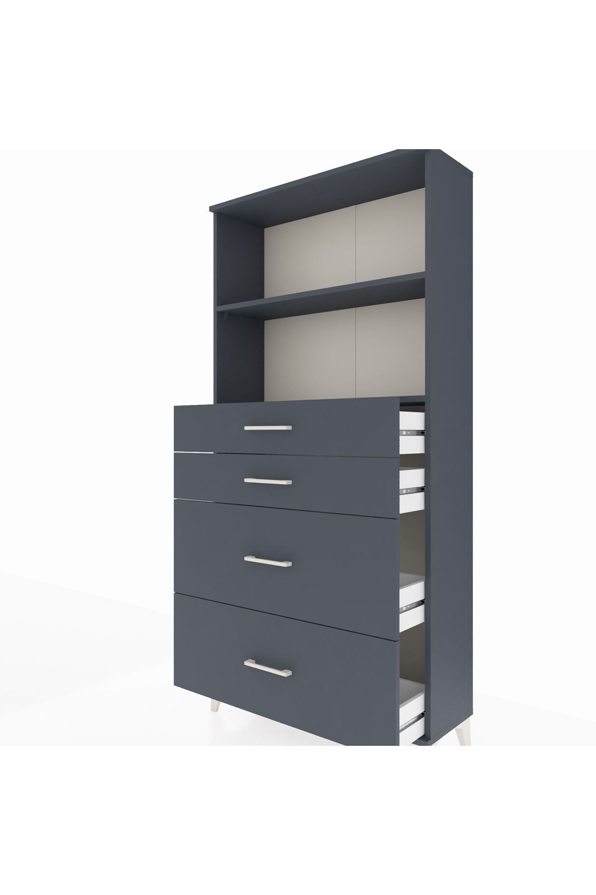 Arges Dolap 2 Raflı 4 Çekmeceli 88x30x182 - S24M047V5A