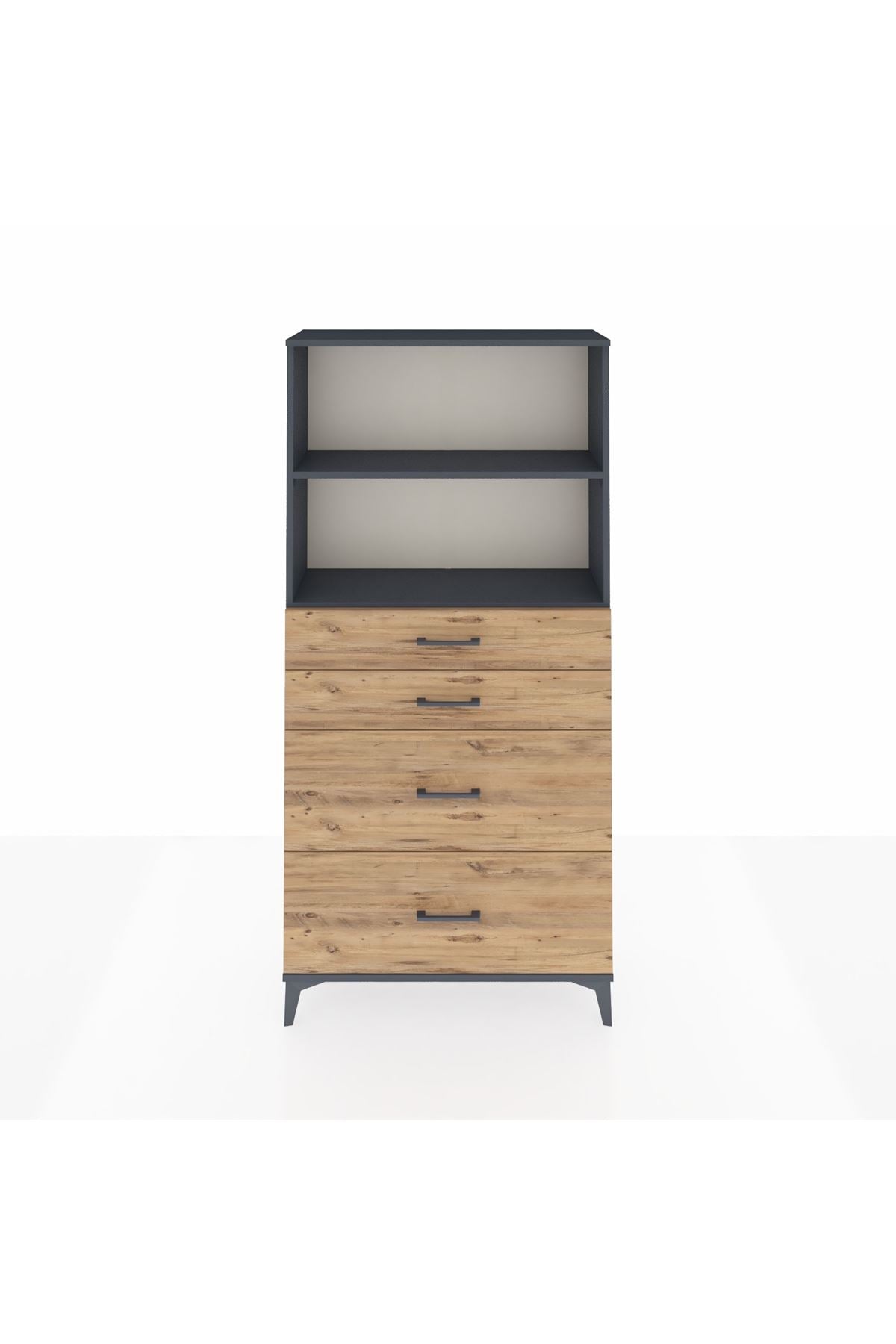 Arges Dolap 2 Raflı 4 Çekmeceli 88x30x182 - S24M047V6A