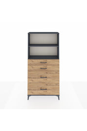 Arges Dolap 2 Raflı 4 Çekmeceli 88x30x182 - S24M047V6A