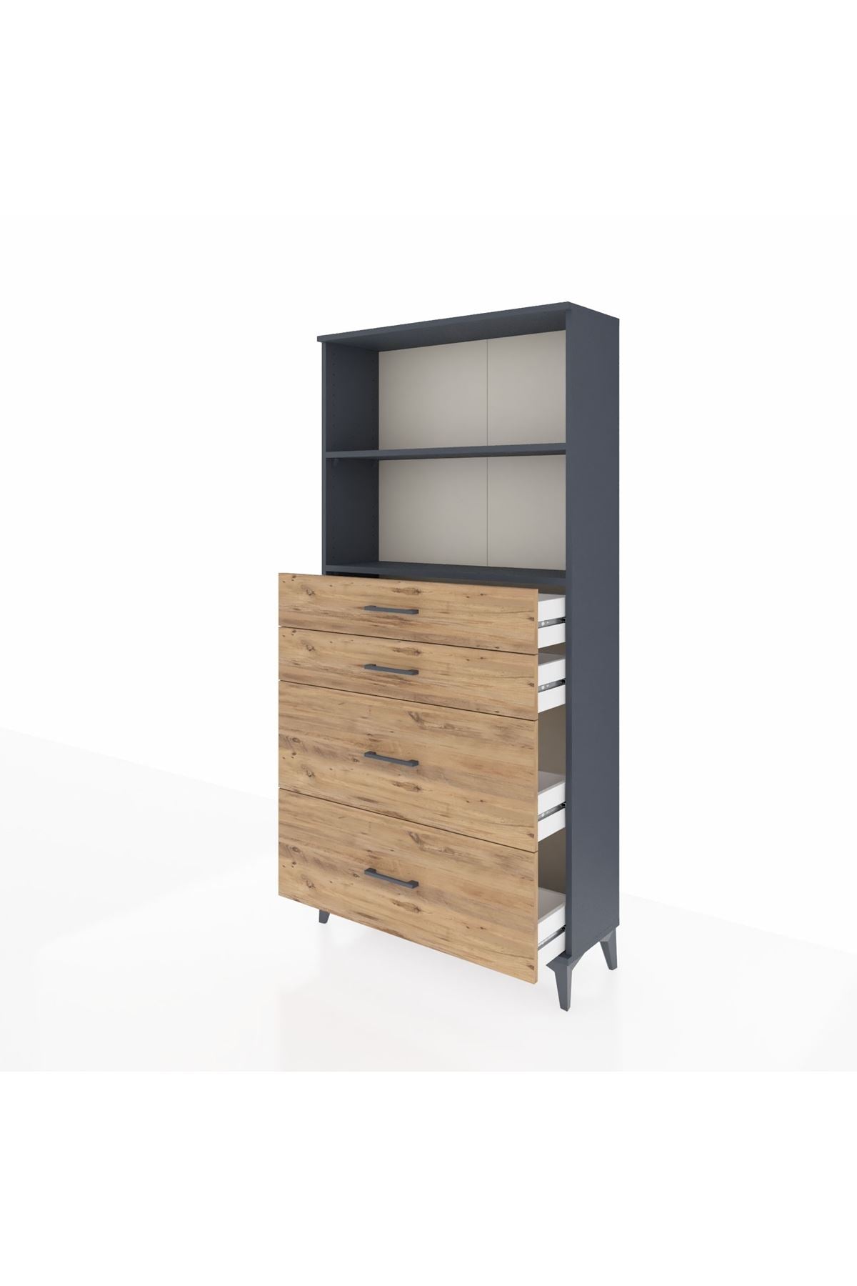 Arges Dolap 2 Raflı 4 Çekmeceli 88x30x182 - S24M047V6A