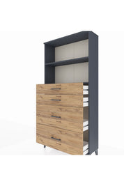Arges Dolap 2 Raflı 4 Çekmeceli 88x30x182 - S24M047V6A