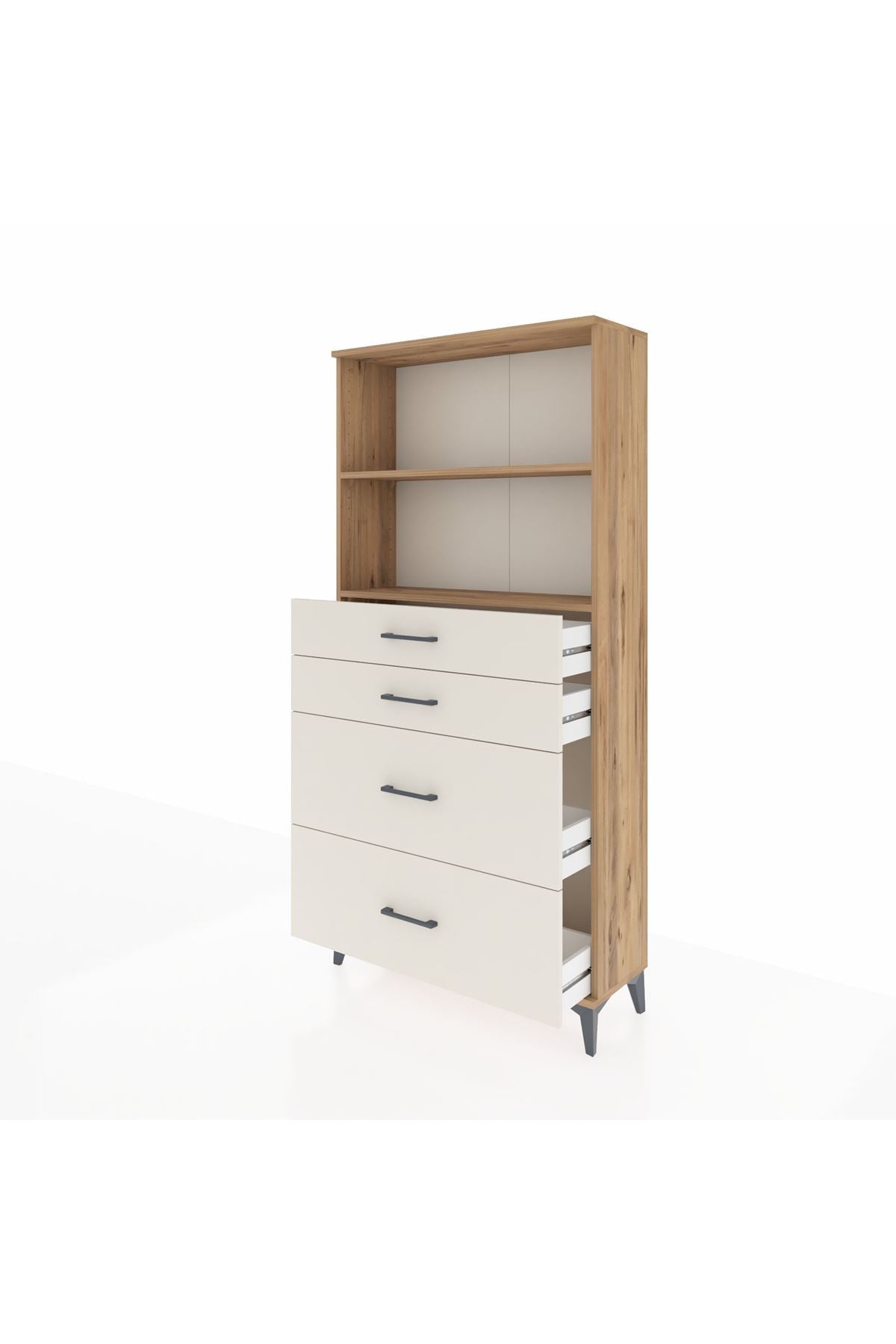 Arges Dolap 2 Raflı 4 Çekmeceli 88x30x182 - S24M047V7A