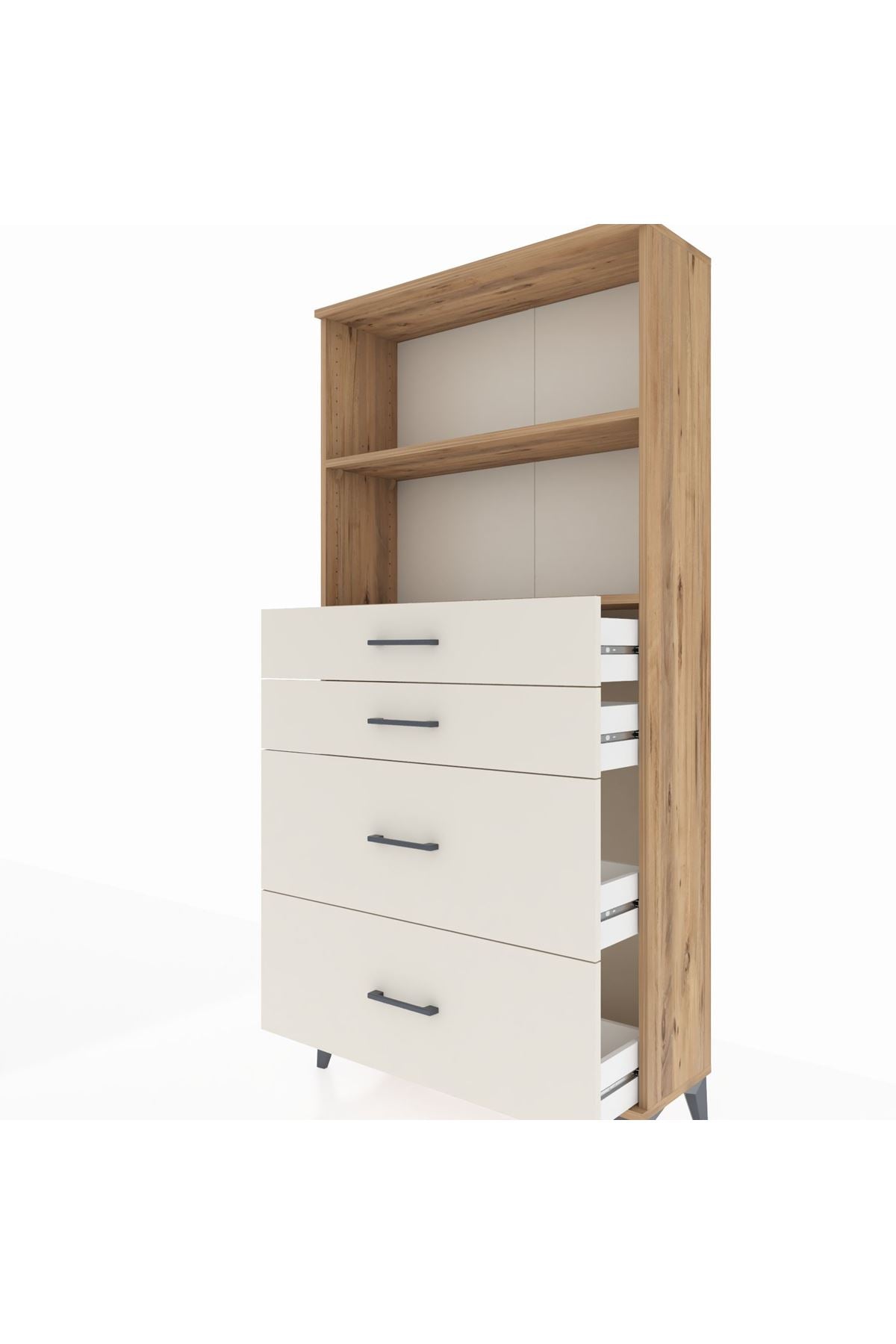 Arges Dolap 2 Raflı 4 Çekmeceli 88x30x182 - S24M047V7A