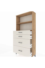 Arges Dolap 2 Raflı 4 Çekmeceli 88x30x182 - S24M047V7A