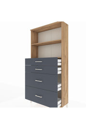 Arges Dolap 2 Raflı 4 Çekmeceli 88x30x182 - S24M047V8A