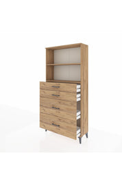 Arges Dolap 2 Raflı 4 Çekmeceli 88x30x182 - S24M047V9A