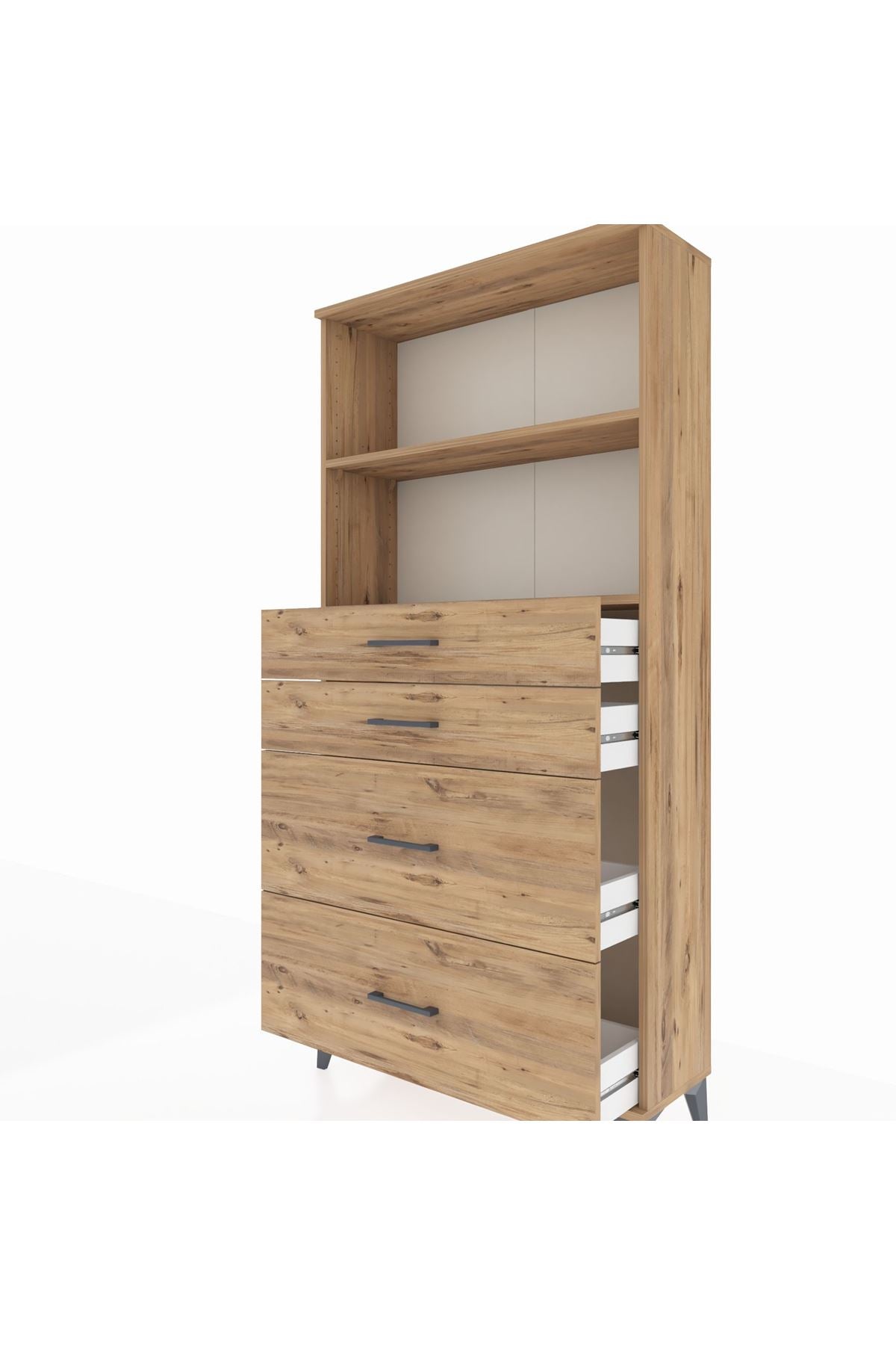 Arges Dolap 2 Raflı 4 Çekmeceli 88x30x182 - S24M047V9A