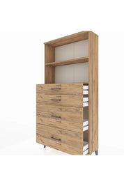 Arges Dolap 2 Raflı 4 Çekmeceli 88x30x182 - S24M047V9A