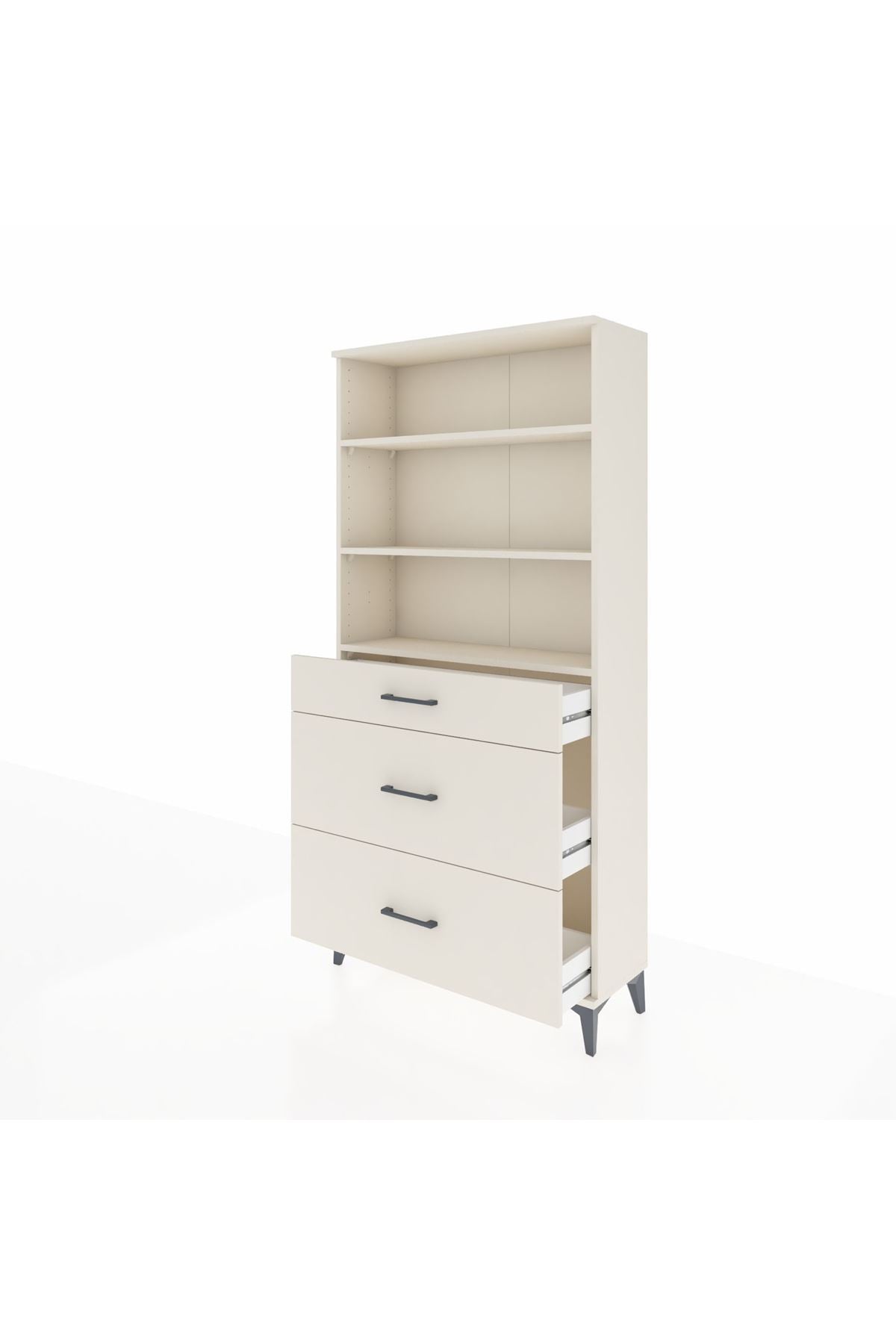 Arges Dolap 3 Raflı 3 Çekmeceli 88x30x182 - S24M048V1A