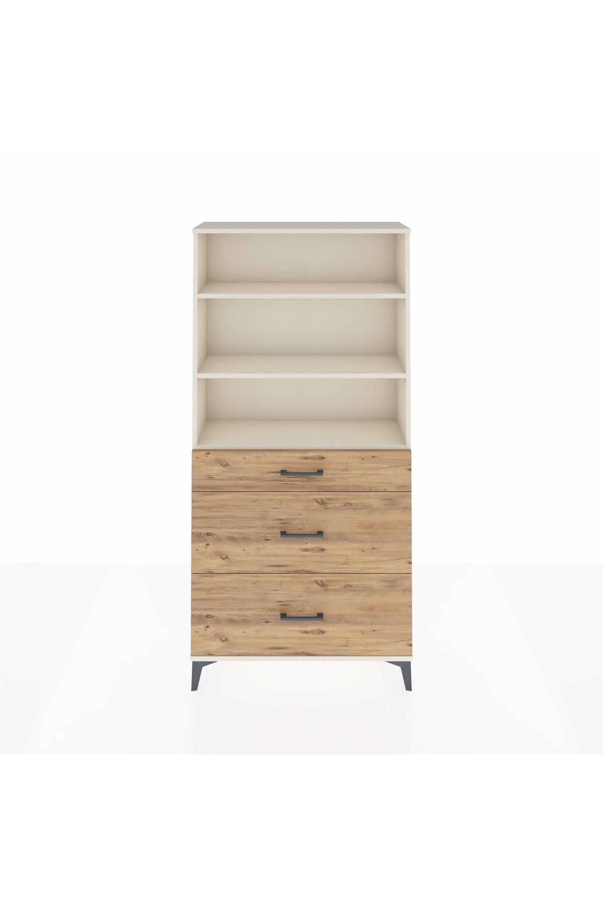 Arges Dolap 3 Raflı 3 Çekmeceli 88x30x182 - S24M048V3A