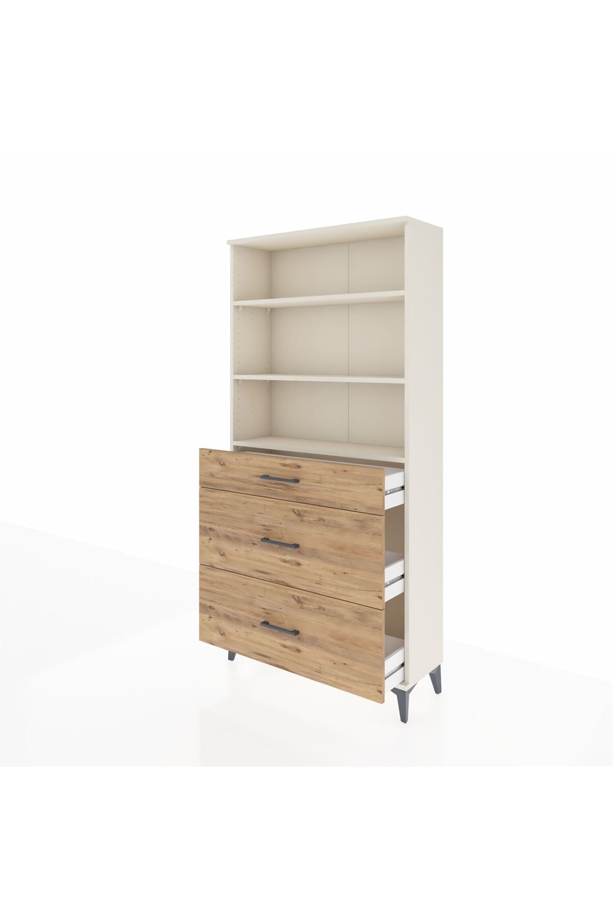 Arges Dolap 3 Raflı 3 Çekmeceli 88x30x182 - S24M048V3A