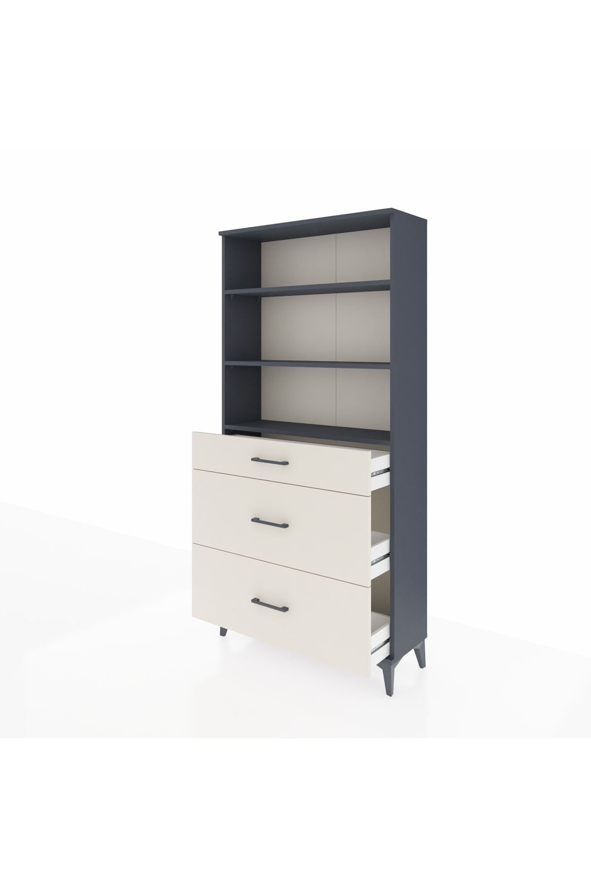 Arges Dolap 3 Raflı 3 Çekmeceli 88x30x182 - S24M048V4A