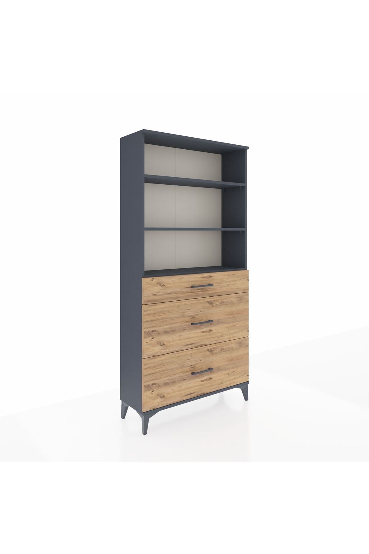 Arges Dolap 3 Raflı 3 Çekmeceli 88x30x182 - S24M048V6A