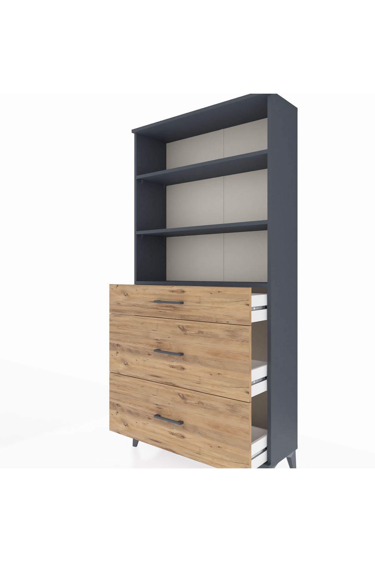 Arges Dolap 3 Raflı 3 Çekmeceli 88x30x182 - S24M048V6A